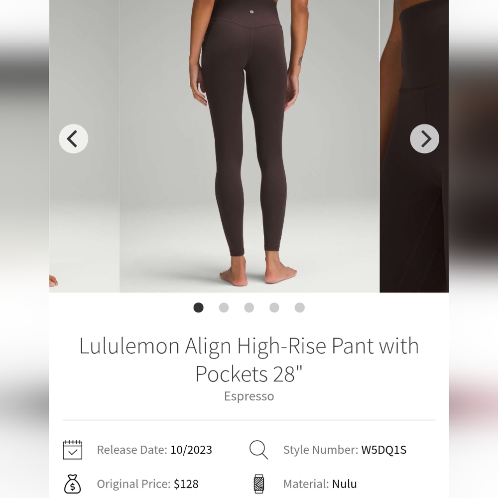 lululemon Espresso Align High-Rise Leggings WITH POCKETS